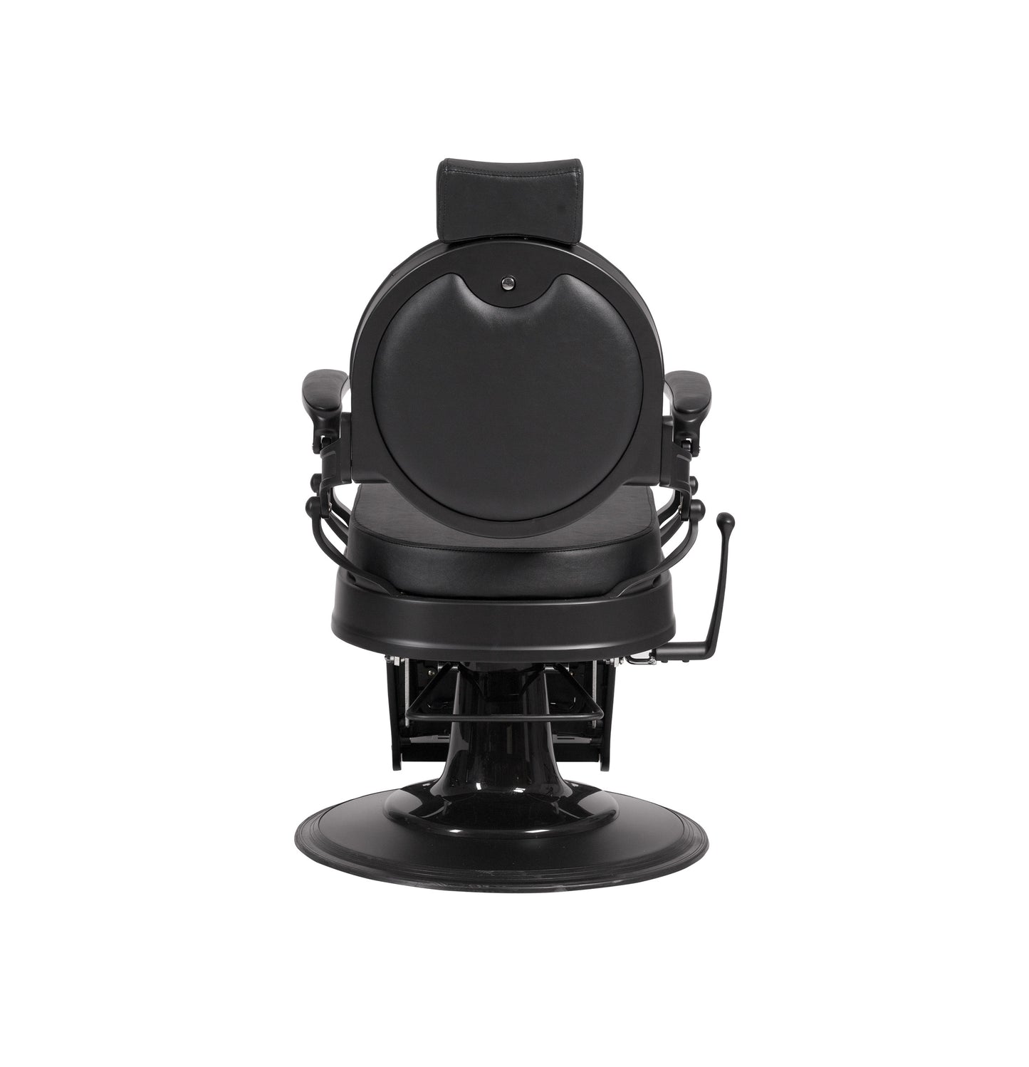 Black barber chair on a white background