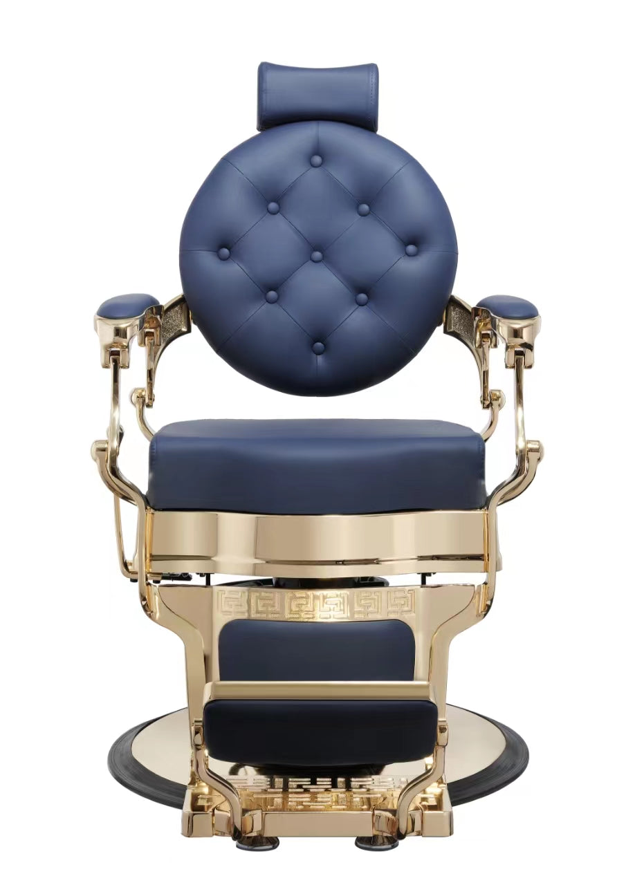 Buzz Gold Blue Barber Chair